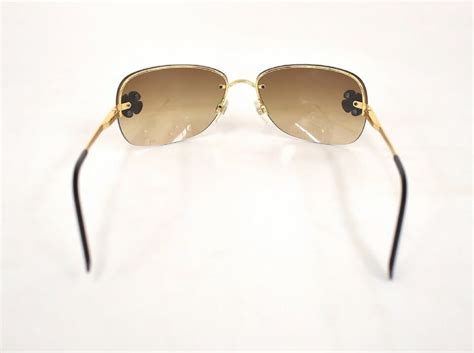 Chanel Sunglasses Camellia Gold Frame Sunglasses 4135 c.125 